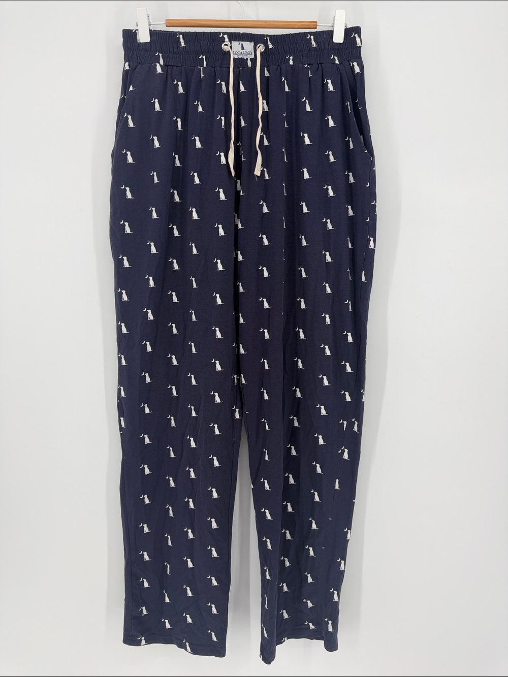 Local Boy Outfitters Men’s Large Navy Dog Print Cotton Pajama Lounge Pants